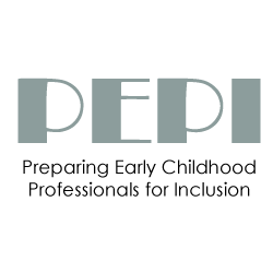 PEPI Logo: PEPI in block letters above the words Preparing Early Childhood Professionals for Inclusion